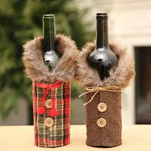 Рождественская бутылка вина сумки крышка украшения для рождественской вечеринки для домашнего подарка держатели для шампанского Рождественская Домашняя вечеринка украшение стола