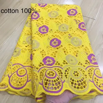 

african 100%cotton lace fabric latest swiss voile lace in switzerland dubai fabric tissu broderie for wedding 5yards