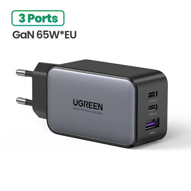 Ugreen-cargador USB tipo C GaN de 65W, dispositivo de carga rápida 4,0 3,0  PD, para iPhone 15, 14, 13 Pro Max, portátil, Macbook - AliExpress