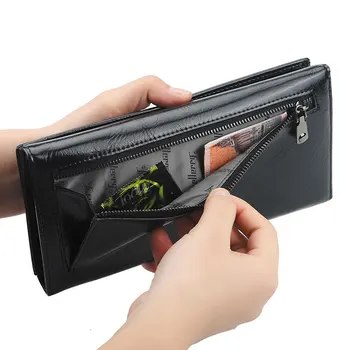 

2020 Men Wallet Thin Multi-card Slot Long Wallet 24 Card Holders Large Capacity Creative Zipper Card Holder Buckle Clutch