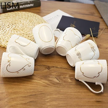 

Creative DIY Custom Photo Coffee Mug with Lid Spoon Ceramic Funny Couple Luxury Gold Coffee Mugs Christmas Gift Cups and Mugs