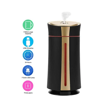

Ultrasonic Humidifier High Capacity 1100ml Quiet USB Air Humidifier with 7 colors LED New