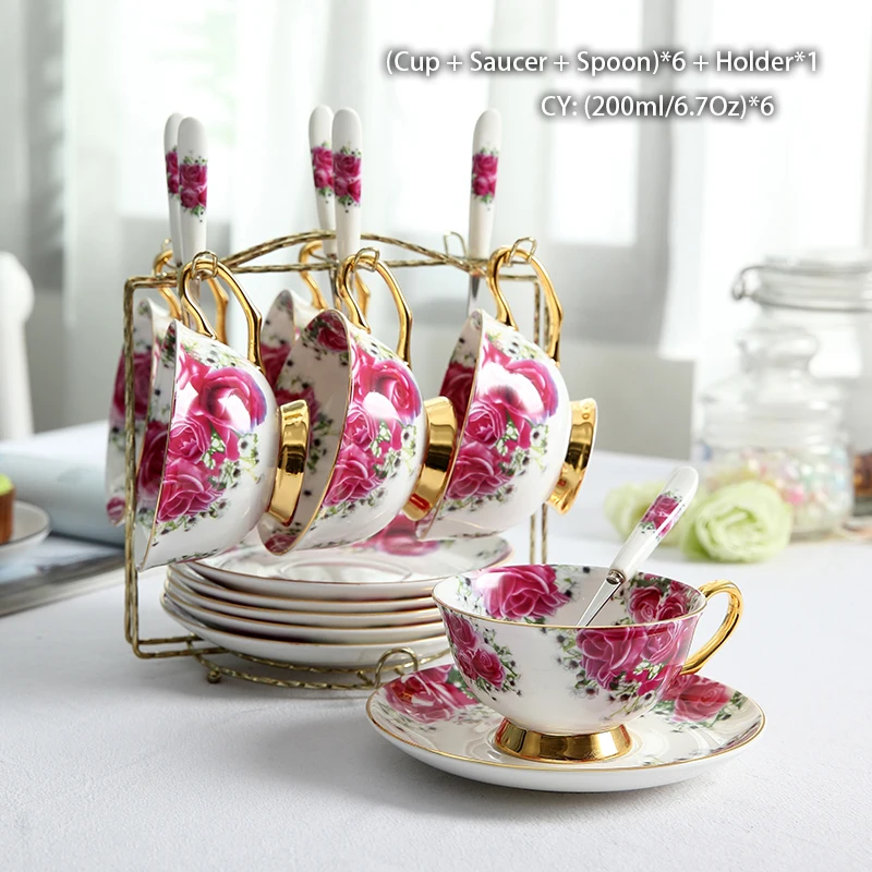 طقم قهوة بورسلين, طقم قهوة بورسلين أوروبي بشكل عظم...