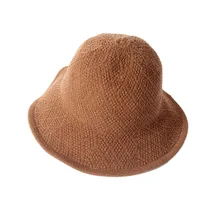 Sparsil женская вязаная шерстяная шляпа, одноцветная Складная Геометрическая модель, рыболовные плоские шапки, женская модная повседневная одежда, шапочки