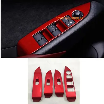 

Car Sticker Styling Door Window Glass Panel Armrest Lift Switch Button Trim Frame Molding For Mazda CX-3 CX3 2017 2018 2019 2020