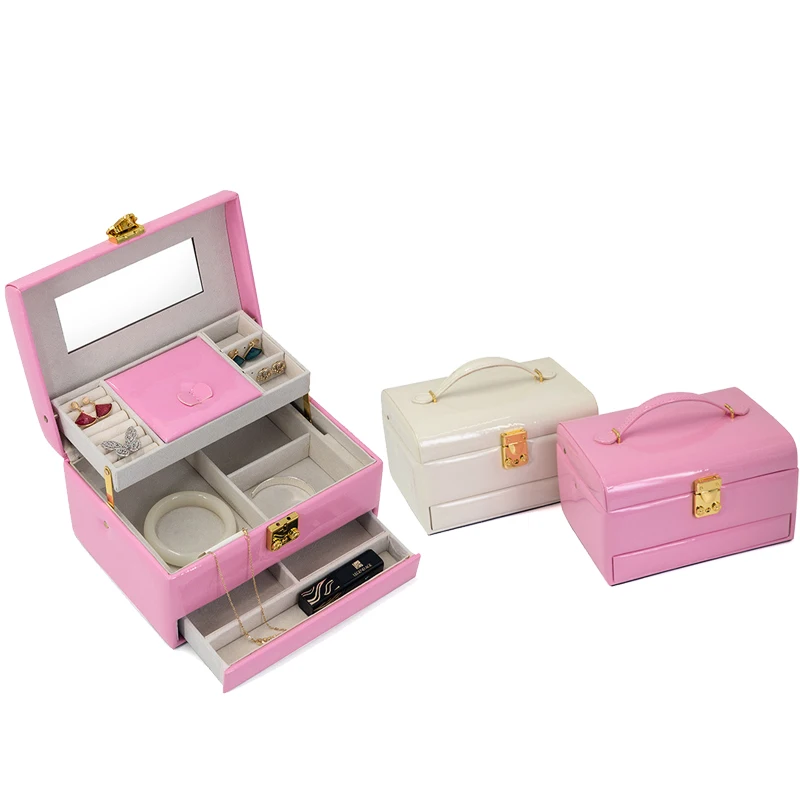 

Portable Jewelry Box Organizer Travel Earring Holder and Ring Necklace Storage Case with Premium Velvet Lining