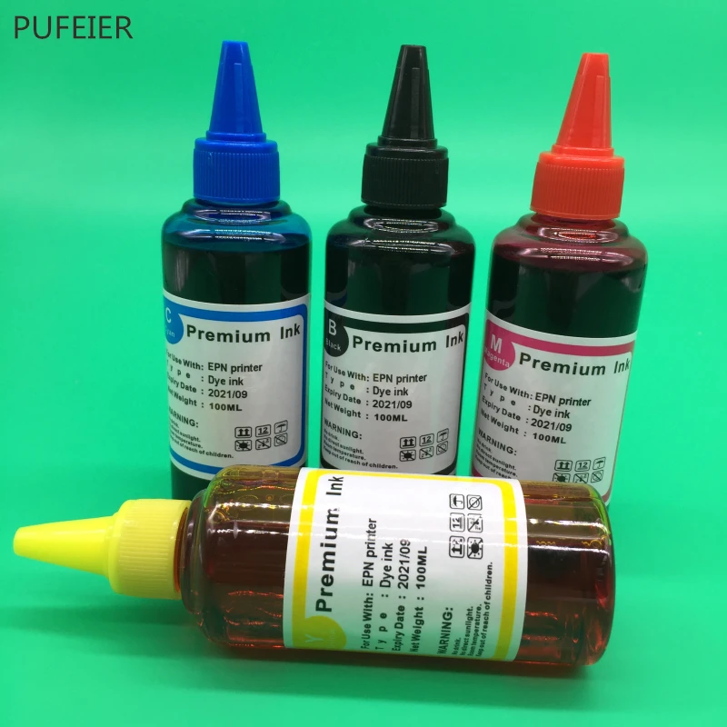 4 бутылочки x 100 мл универсальные чернила на основе красителя воды для Epson 4 цвета настольных струйных принтеров BK C M Y высокое качество