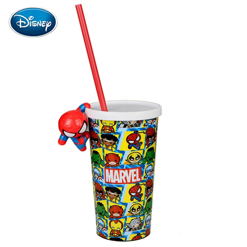 Disney Marvel Aavengers Человек-паук 2 фигурки чашки с картинками из мультфильмов игрушки Marvel Человек-паук чашка для воды попкорн игрушка с бочкой для детей Funs