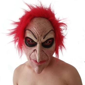 

2020 Men Latex Mask Goblins long Nose Horror Mask Creepy Costume Party Cosplay Props Scary Mask for Halloween Terror Zombie