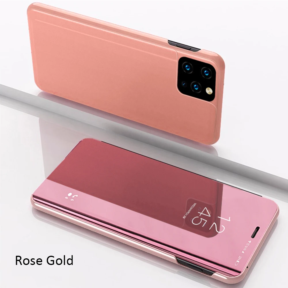 RoseGold GerTong зеркальный флип-чехол для телефона, чехол для iPhone 11 Pro Max, защитный чехол для iPhone 11, прозрачный вид, смарт-чехлы с подставкой, Coque - Цвет: RoseGold