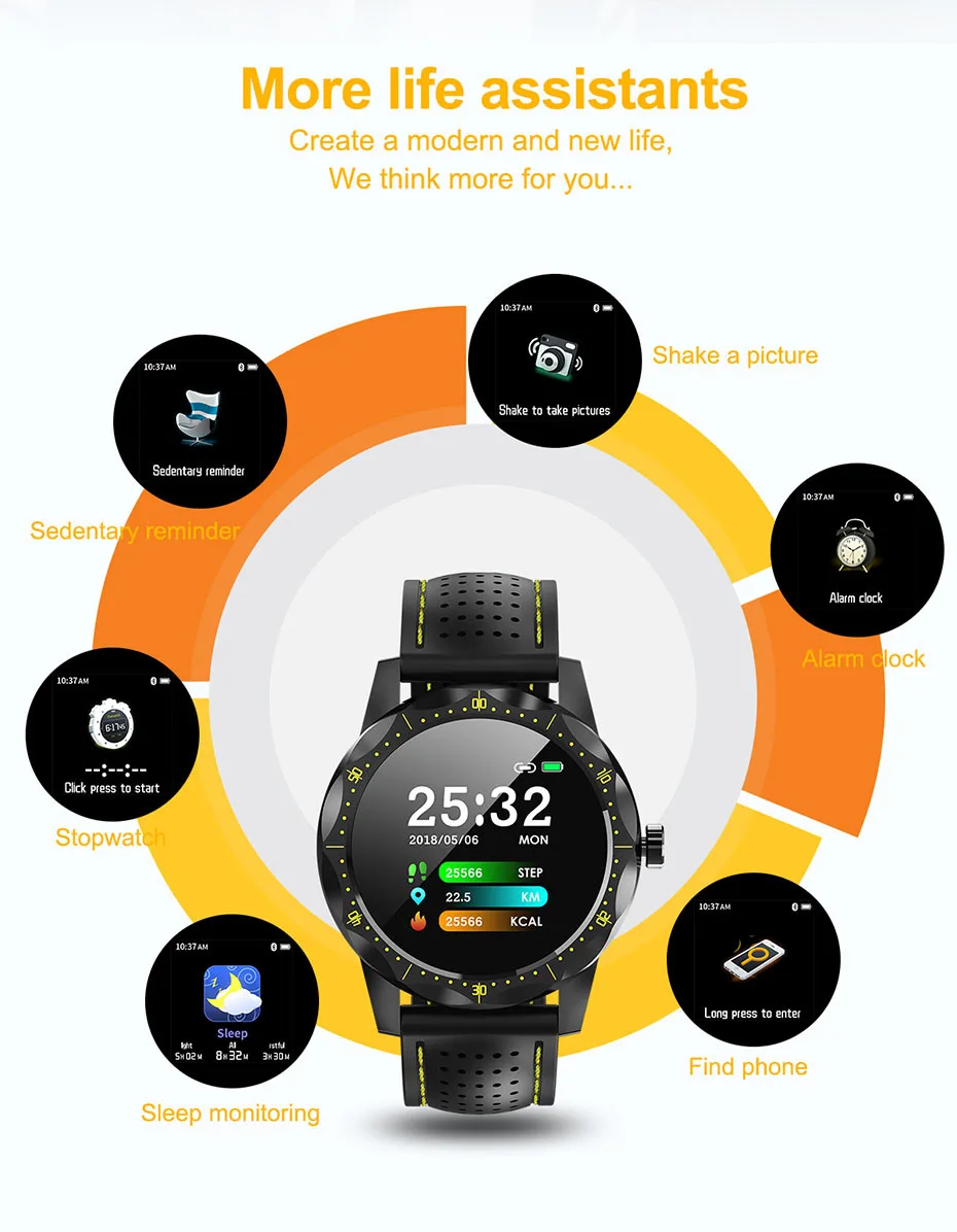 Hot Smart Watch for Men IP68 Activity Tracker Waterproof Fitness Tracker Smart Watch BRIM for IOS Android IPhone Smartwatch