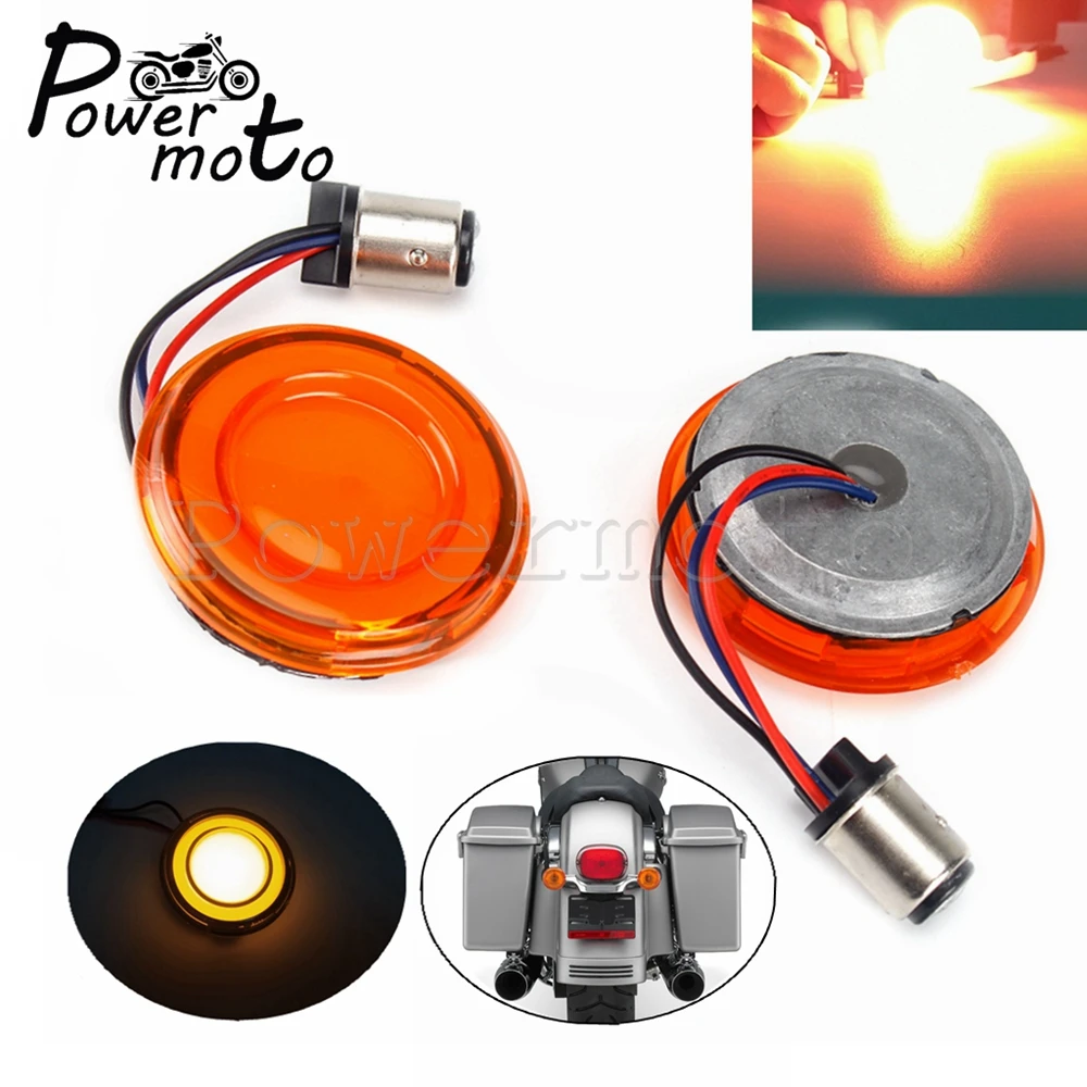 

2pcs 12V Bullet Signal Lamp 1157 LED Turn Signal Inserts Light For Harley Touring Road King Street Glide Electra Glide Tri Glide