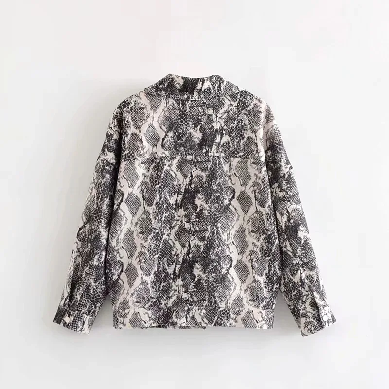 

2019 New Products INS Europe And America WOMEN'S Dress Snakeskin Jacquard Cars Jacket