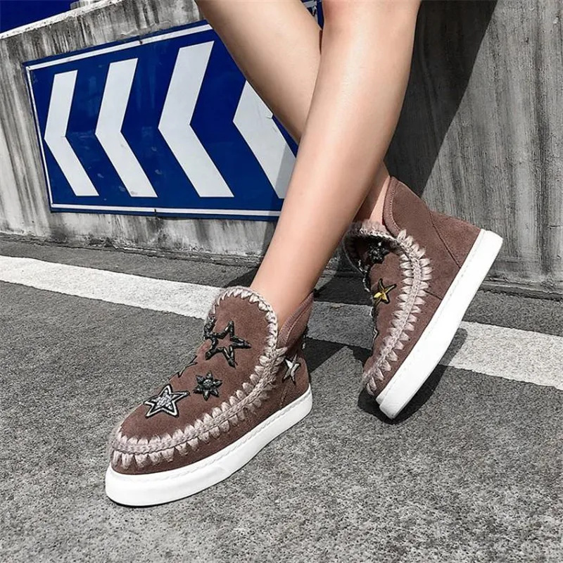 

Shoes Woman Botas Mujer Round Toe Boots Women Slip On Ankle Boots Winter Warm Snow Boots Increasing Shoes Outdoor Casual