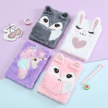 

Cute A5 Notebook and Journal Plush Diary Notepad Line Agenda Planner Organzier Kawaii Office School Note Book Daily Sketchbook