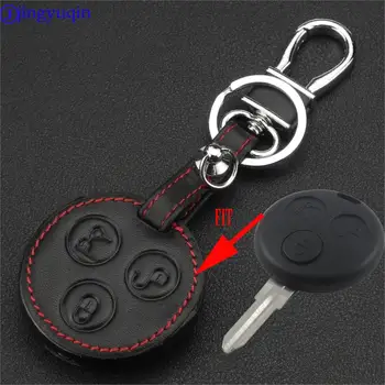 

Leather Car Key Case Cover For Mercedes Benz Smart Fortwo Forfour City Roadster 3 Buttons Car Key Case For Mercedes Benz Smart