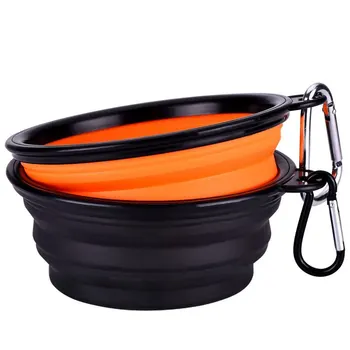 

Collapsible Travel Silicone Dog Bowl Portable Pet Food Water Bowl, Set of 2