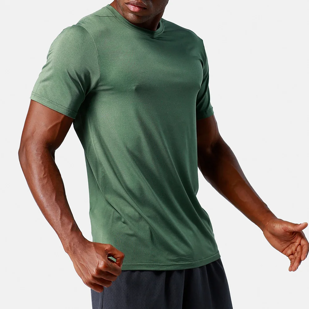 

20 Autumn New Style Europe and America Cross Border Short Sleeve Solid Color Outdoor Tops T-shirt Basketball Men Yoga Sports Gym
