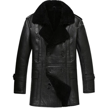 

Leather Jacket Real Fur Coat Sheep Shearling Fur Coat Men Short Winter Coat Men Wool Jacket 2020 Veste Homme 158 YY825