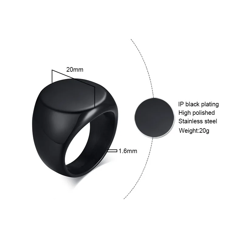 Модные мужские кольца из нержавеющей стали черного золотого и серебряного цвета