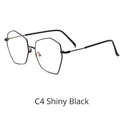 C4 Shiny Black Ralferty, трендовые модные полигоновые очки для глаз, женские очки, оправа для оптических линз, женские очки Zero No Diopter W18031 - Цвет оправы: C4 Shiny Black