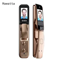 

Hawatta Automatic Built-in Camera Fingerprint Door Lock Peephole Recognition Fingerprint Password Card Key Smart Door Lock