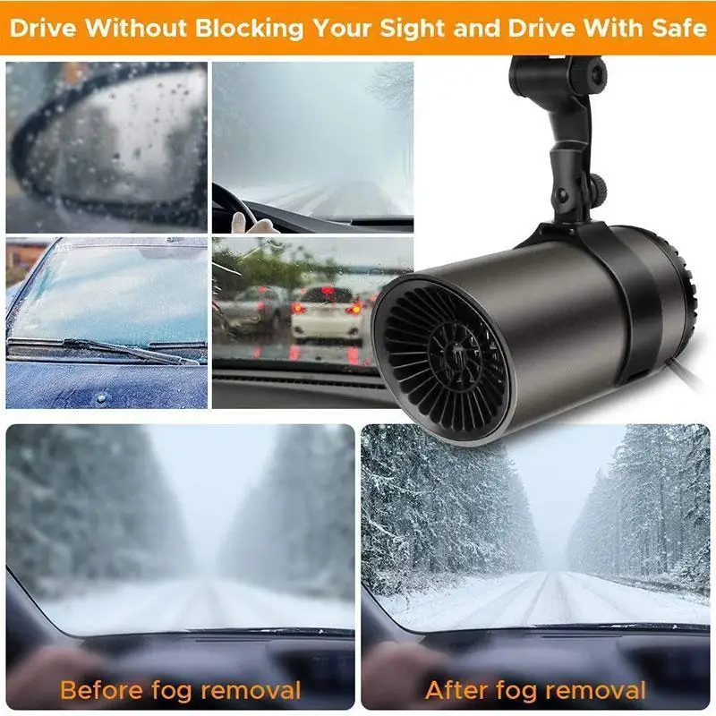 Car Warm Air Blower Heater Fast Heating Windscreen Windshield Defrost Defogger Demister 12V 150W W/ Holder Bracket 3