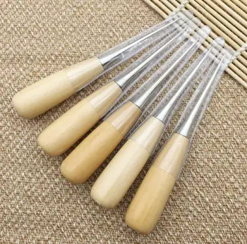 

Free Shipping 200 PCS/lot Professional Leather Wood Handle Awl Tools For Leathercraft Stitching Sewing SN2084
