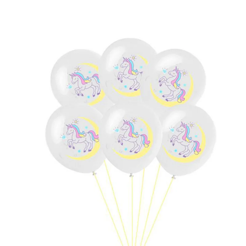 10 шт милые 12 дюймовые воздушные шары в виде единорога на день рождения латексные шары конфетти с днем рождения детей воздушные шары вечерние воздушные шары - Цвет: 10pcs white