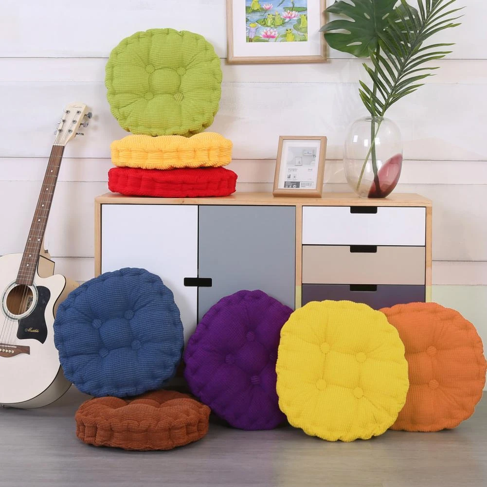 40/50cm Round Seat Cushion Decorative Indoor Solid Color Thick Chair Pad Home Office Car Sofa Tatami Floor Pillow For Home