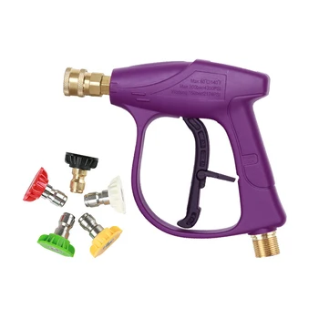 

High Pressure Car Washing Auto Washer-Gun,5 Power Washer Quick Connect Nozzles Tips,3000 Psi,Purple