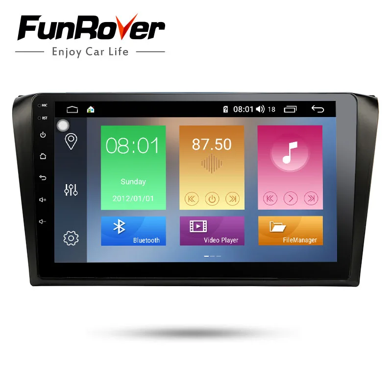 Funrover 2.5D ips для Mazda 3 BK 2003-2009 2din android 9,0 автомобильный Радио мультимедийный плеер Авторадио Навигация gps 4G 64G dvd dsp