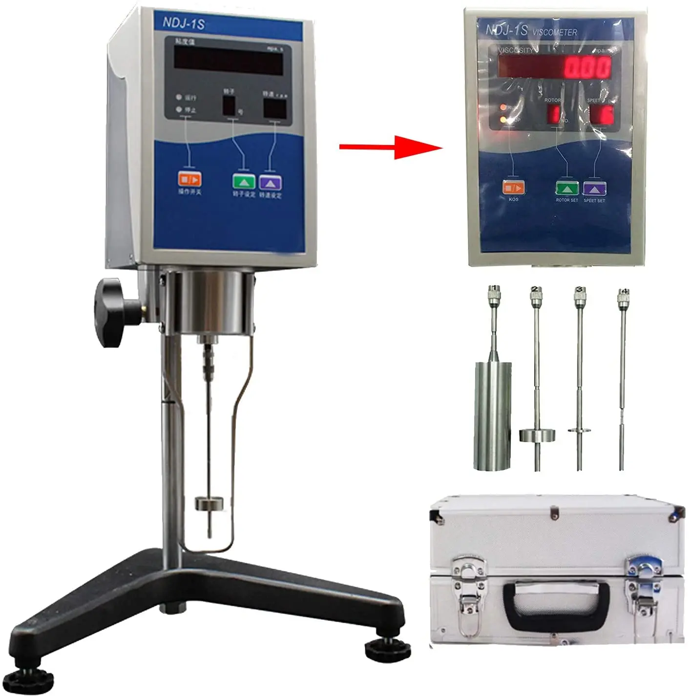 

NDJ-1S Rotational Viscometer 1 to 100000 mPa.s For Test Grease paint Detergent oil Digital Display Viscosity Testing Instrument