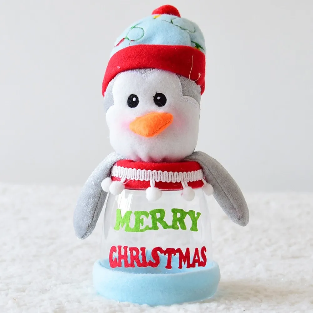 2 Christmas Series Candy Jar Santa Claus Snowman Elk Wool Felt Dolls for Christmas Decoration Ornament Party Candy Gift Box - Цвет: 2