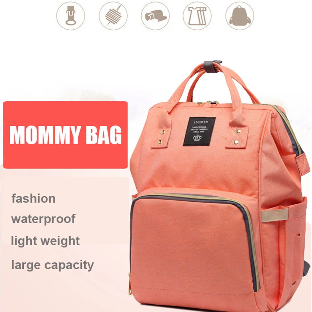 Lequeen Baby Diaper Bag Backpack for Mom Mommy Bag Large Capacity