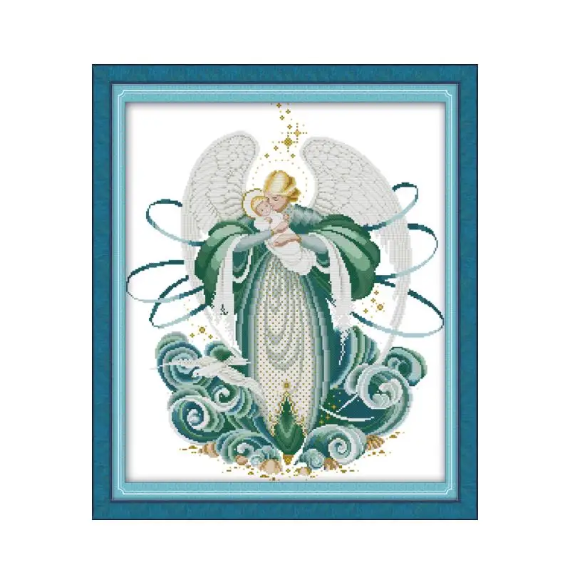 Набор для вышивки крестиком Angel mother nad son 18ct 14ct 11ct холсты стежков с принтом вышивка