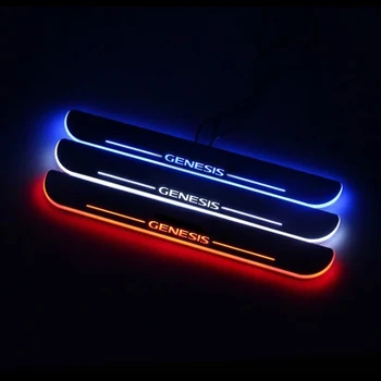 

LED Car Door Sill For HYUNDAI GENESIS Coupe Door Scuff Plate Pedal Threshold Welcome Light Car Accessories