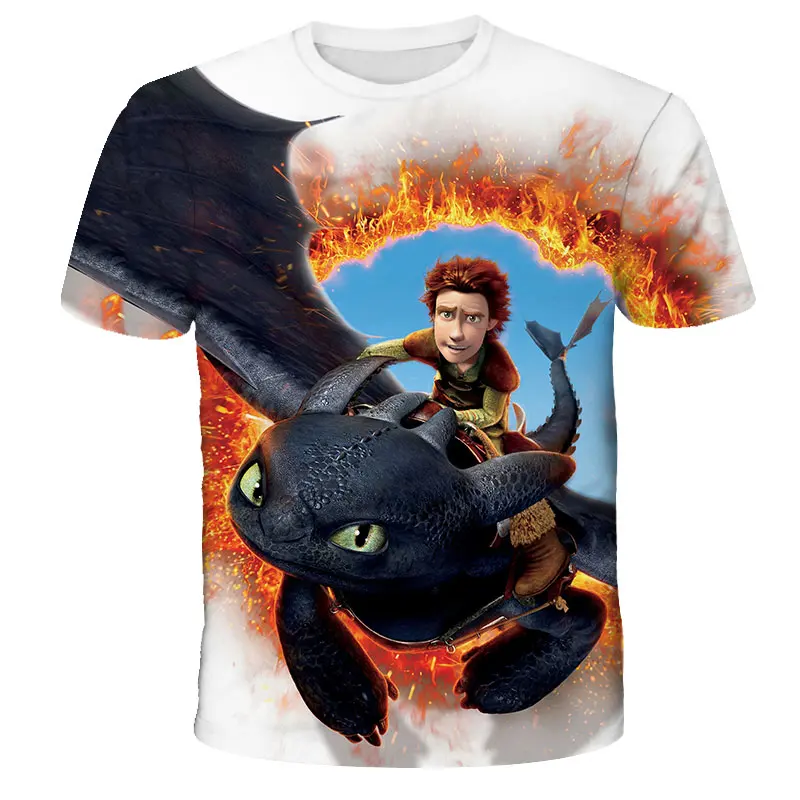 Детская футболка с 3D принтом Как приручить дракона модные летние футболки