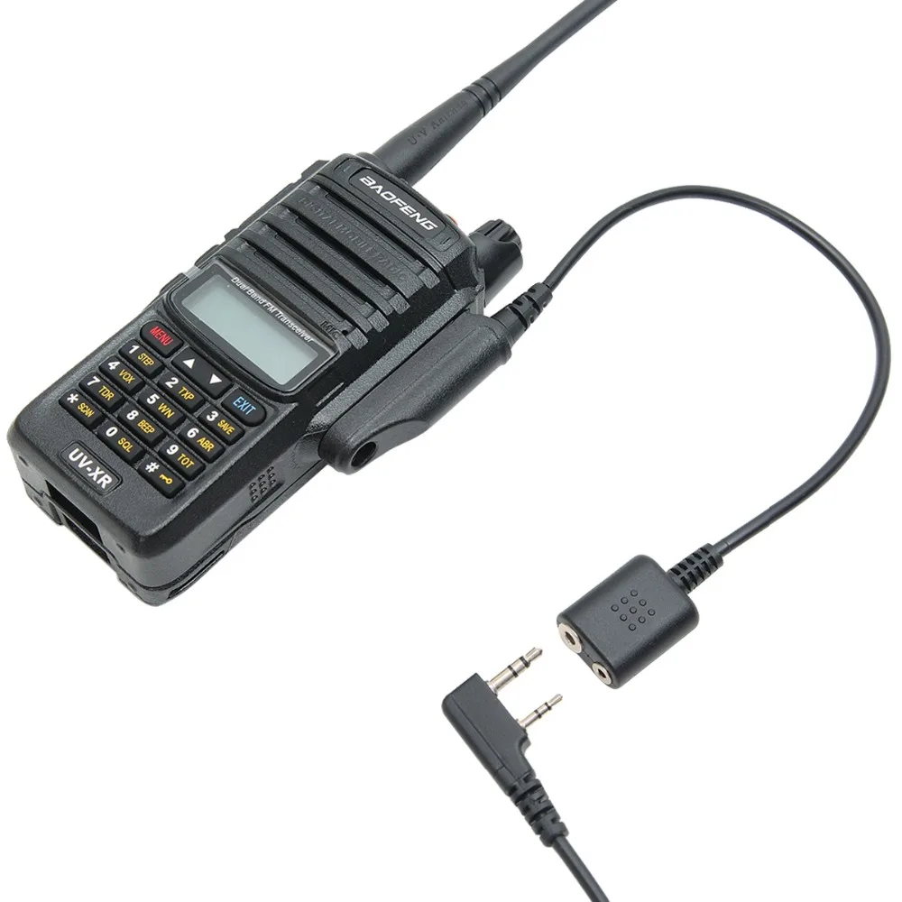 two way radios for sale Adapter Cable Baofeng UV-9R Plus UV-XR Waterproof to 2 Pin Suitable for UV-5R UV-82 UV-S9 Walkie Talkie Headset Speaker Mic rechargeable walkie talkies