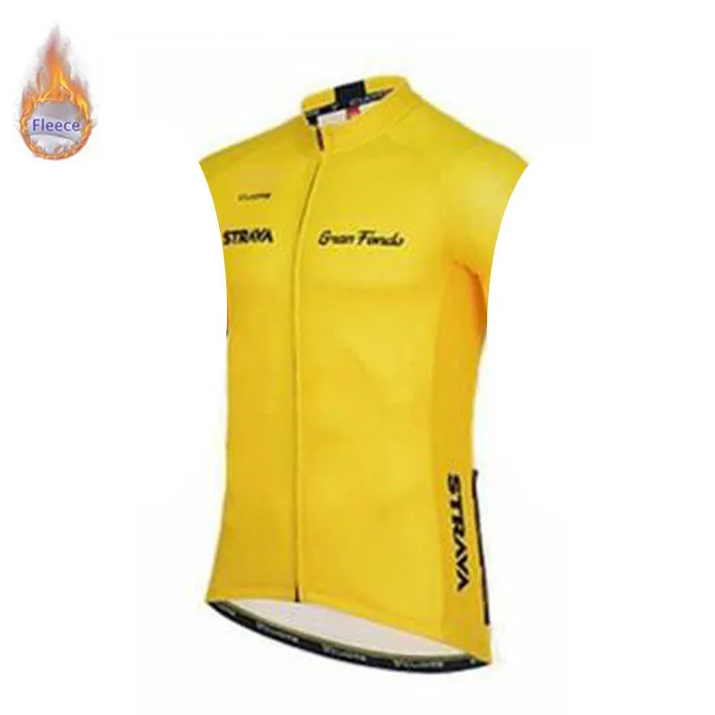 STRAVA Men Winter Thermal Fleece sleeveless Cycling Jersey Breathable Clothing Mountain Outdoor Bicycle Clothes - Цвет: 7