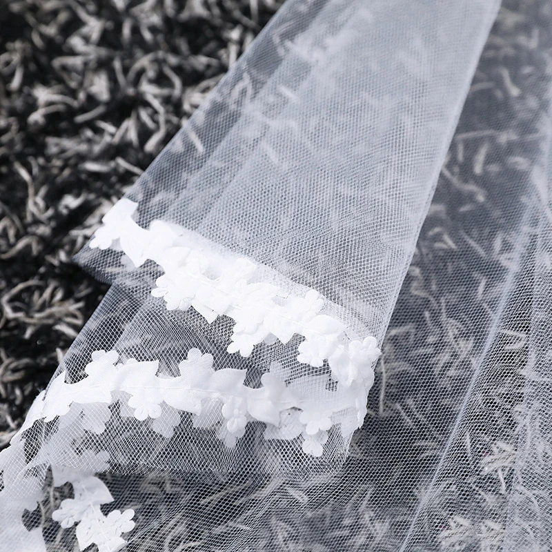 Bridal Veil Wedding accessories white veil single layer fashion lace veil girl dress accessories children cheap veils bridal veils