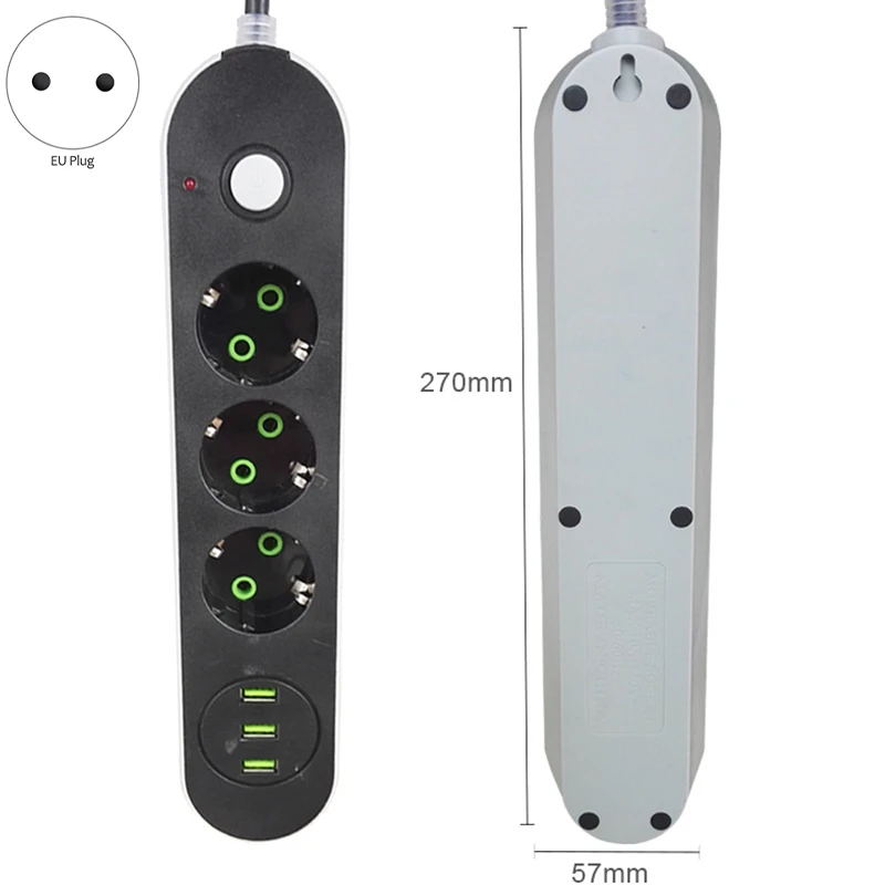 Умный USB Мощность розеток 3 розетки Порты и разъёмы Зарядное устройство шнур