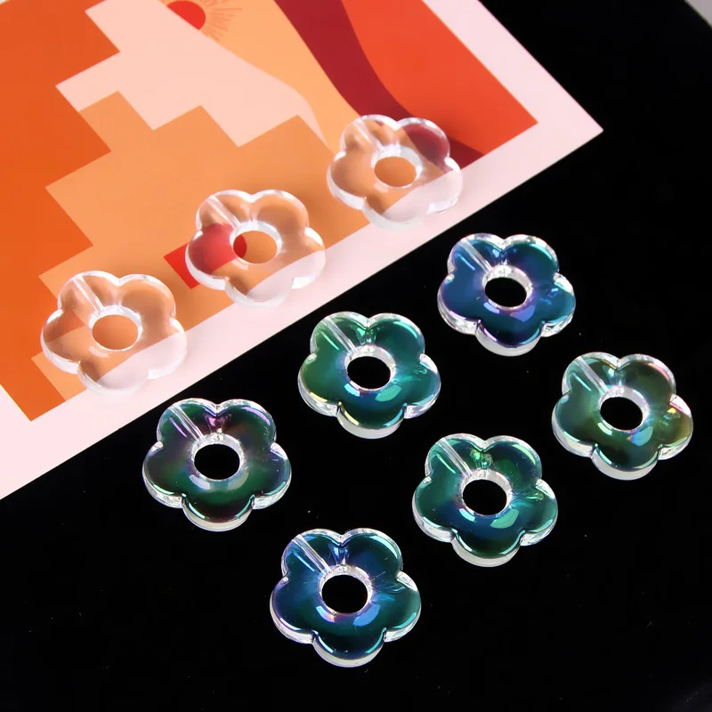 

Japanese and Korean acrylic symphony five-petal hollow flower bead DIY handmade hair jewelry earrings accessories material