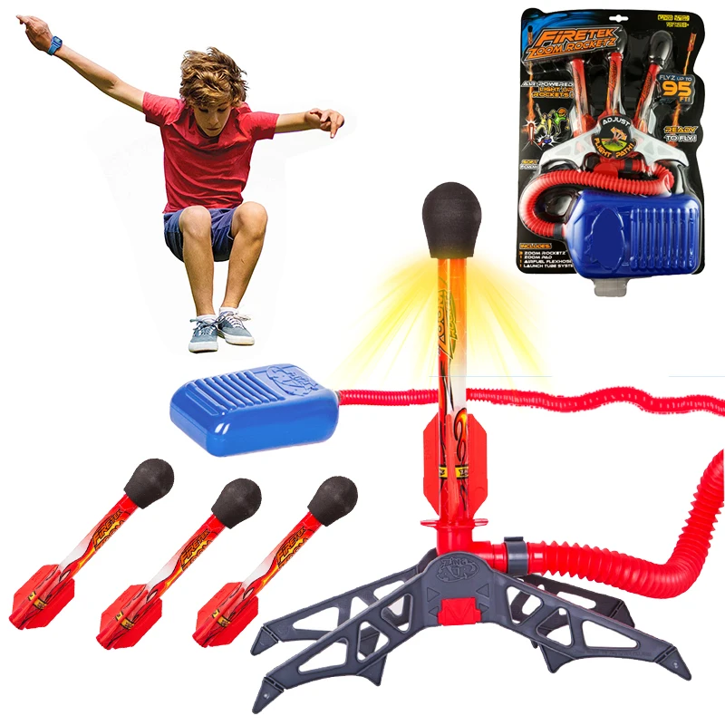 

Family Game Pedal Games Outdoor Toys Air Pressed Stomp Rocket Launcher Step Pump Foot Toy Rocket Outdoor Toys Kids Playground