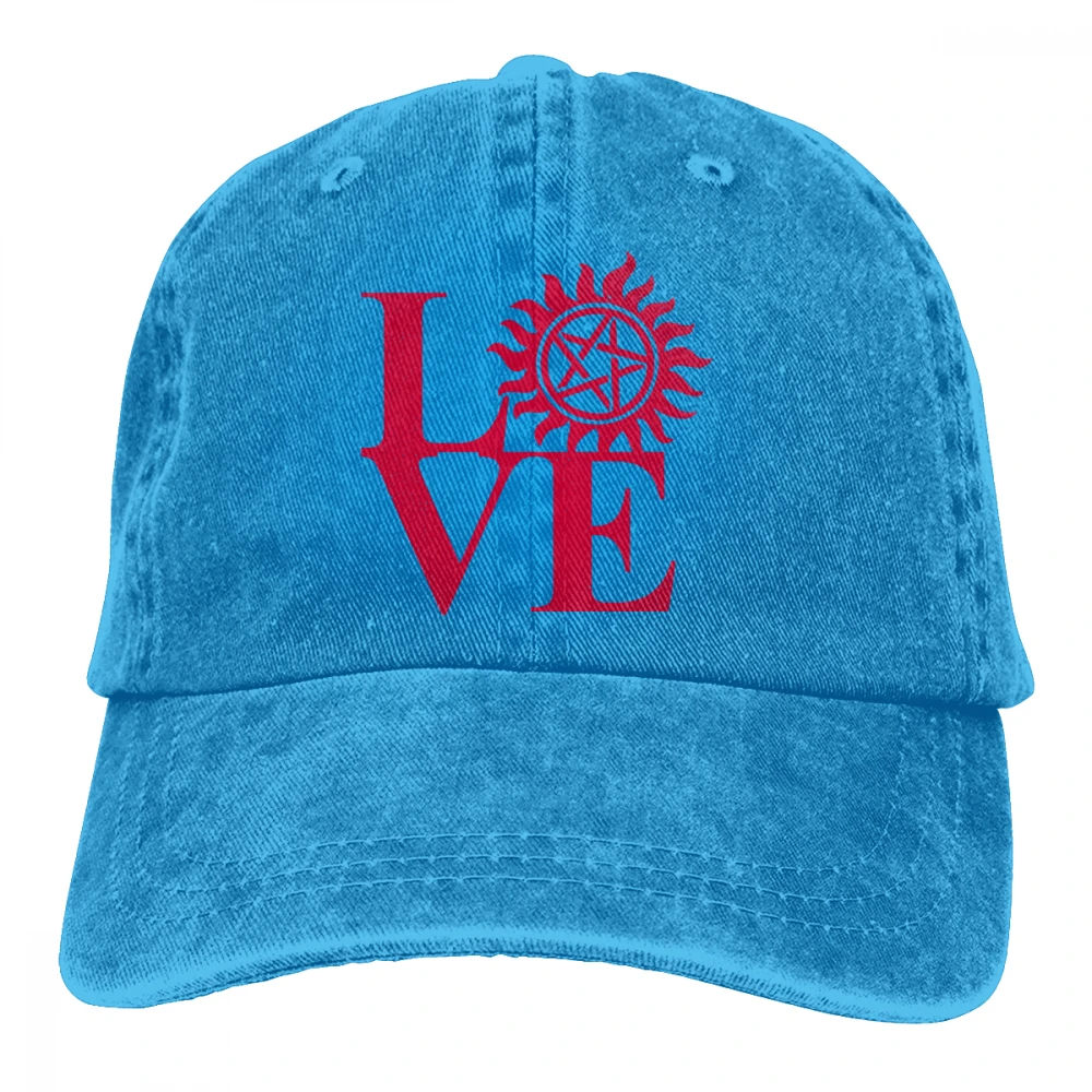 Supernatural Love Casquette черные унисекс Мужские Женские джинсовые бейсболка с ремешком кепки регулируемые Гольф папа шляпа