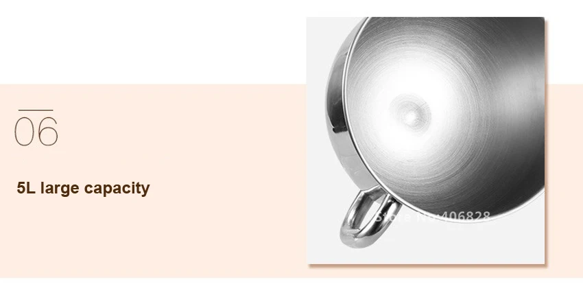 Многофункциональный 5L Нержавеющая сталь тестомесильная машина jiqi тестомесильная машина яйцо перемешивающая машина 220 V/1000 W