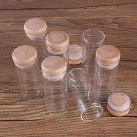 5pcs 30ml 30*70mm Glass Bottles with Wooden Caps Glass Jars Spice Jars Glass Vials Glass vessels For Wedding Favors 1