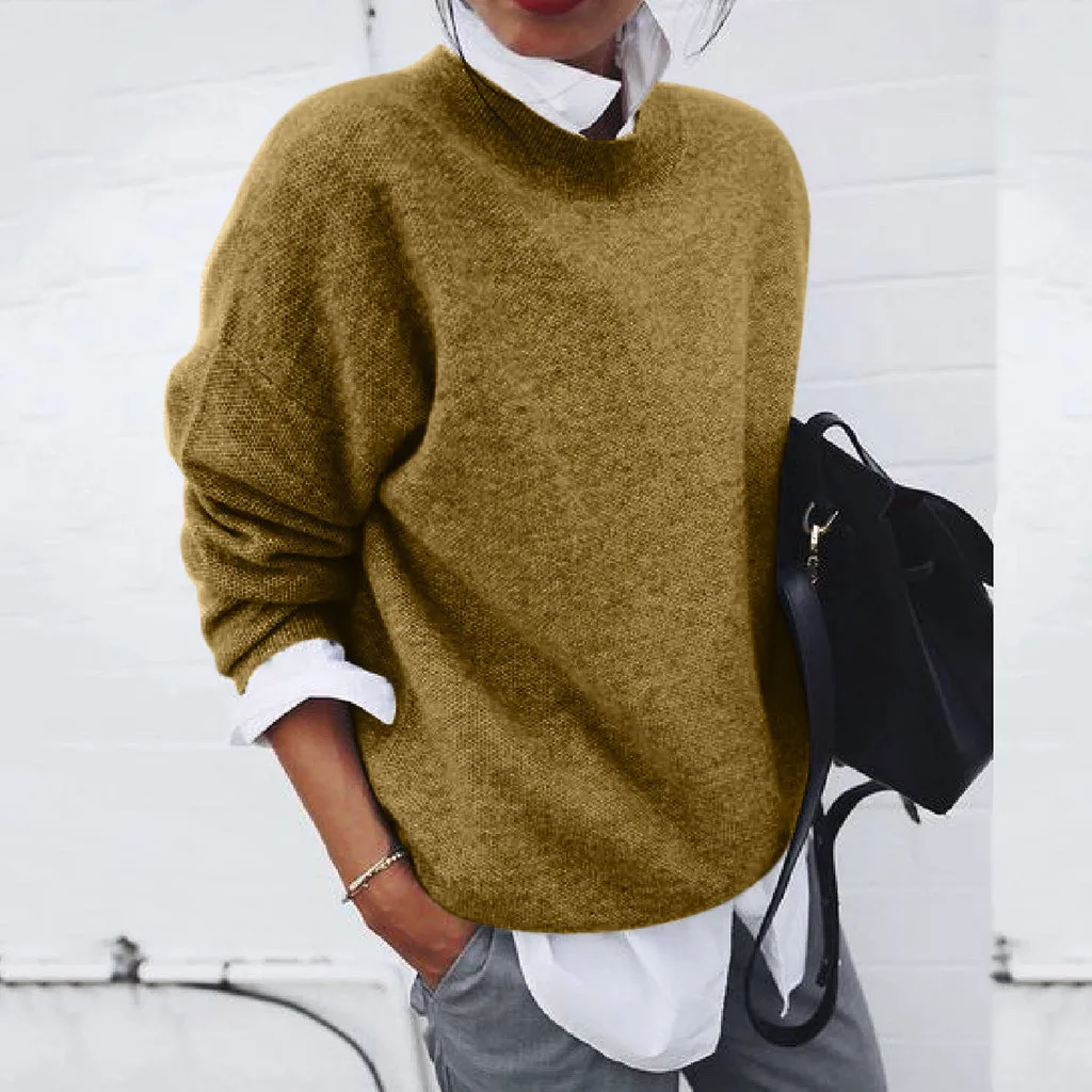Модный вязаный свитер размера плюс, блузка в стиле пэчворк, повседневные зимние женские топы, женская рубашка с длинным рукавом, блузка, пуловер