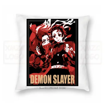 

Kimetsu No Yaiba Demon Slayer Tanjirou And Nezuko Red Effect Black Pillow case Women Men