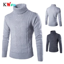 Мужской свитер пуловер тонкий теплый однотонный с высоким отворотом жаккард Хеджирование британская Мужская одежда Мужская s водолазка